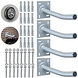 UISEBRT 4 x Reifenhalter Wandhalterung Autoreifen-Wandhalter für Autofelgen Felgenhalter bis 50kg inkl. Montage Schraubensatz Reifenständer Felgen Wandhalter