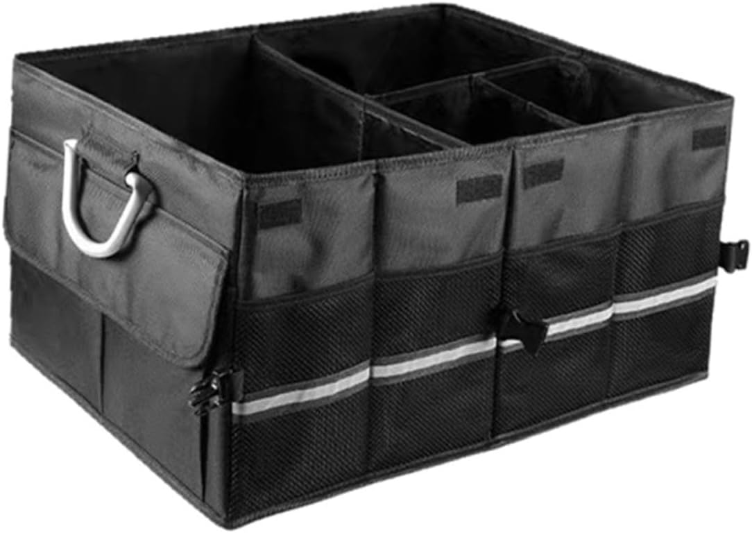 Car Foldable Storage Box Trunk Organizer Black Sturdy Car Supplies In-vehicle Storage Holder for Suv Sedan Vehicle Cargo Organization