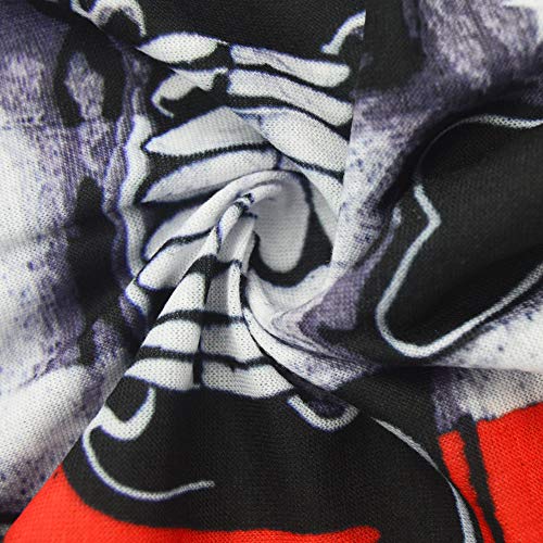 Obacle Skull Face Mask Half For Dust Wind Uv Sun Protection Seamless 3D Tube Mask Bandana For Men Women Durable Thin Breathable Skeleton Mask Motorcycle Riding Bike (Flag One Red Line Flag Skull) #TOP5