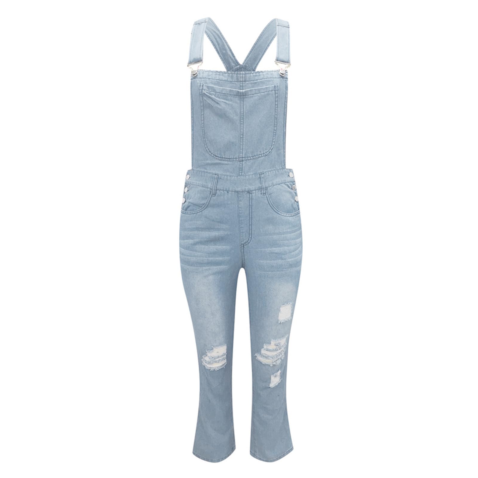 Genérico Peto Mujer Monos Pantalones Trabajo Jumpsuit Casual Ligero Mono Disfraz Vestir Tejanos Invierno Largo Vaquero para Algodón Primavera