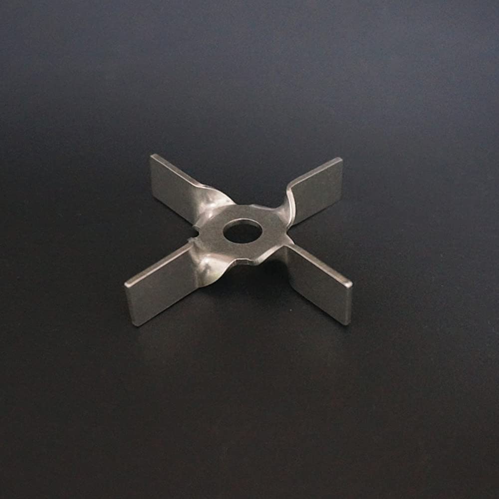 Paleta de cuatro hojas de acero inoxidable 304, 6cm, 7cm, 8mm, 1 ud. | Varilla agitadora aérea con orificio de 8 mm, resistente y duradera for máquina de dispersión(DIA6cm-hole size 8mm)