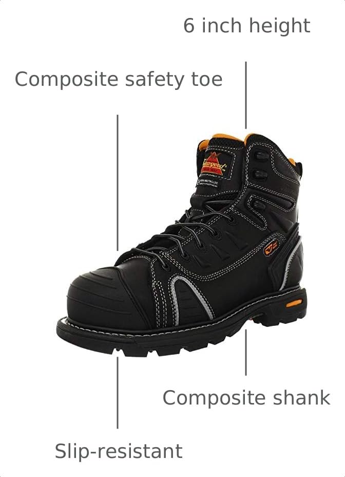 Image of Thorogood GEN-Flex2 6 inch Composite Safety Toe Work Boots For Men - Breathable Heavy-Duty Toe Cap Boots With Goodyear Storm Welt, Slip-Resistant Outsole and Comfort Insole