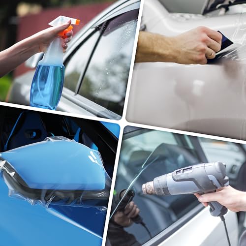 Image of Lypumso Clear Vinyl Wrap, Transparent Protective Self Adhesive Car Wrap Film Vinyl Without Bubble Clear Gloss Paint for DIY Car Moto Interior Exterior (TPU Clear, 1ft x 5ft)