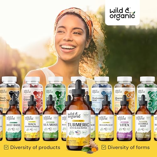 Wild & Organic Turmeric Tincture - Turmeric Curcumin With Black Pepper - Joint Health Supplement thumb #7