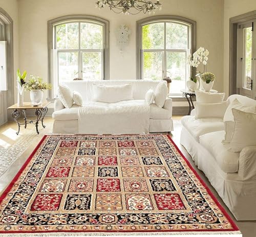 Image of Soft Washable Beautiful Acrylic Rugs for Home Decor Living Room 5x7 feet (150 x 200 CM) Red
