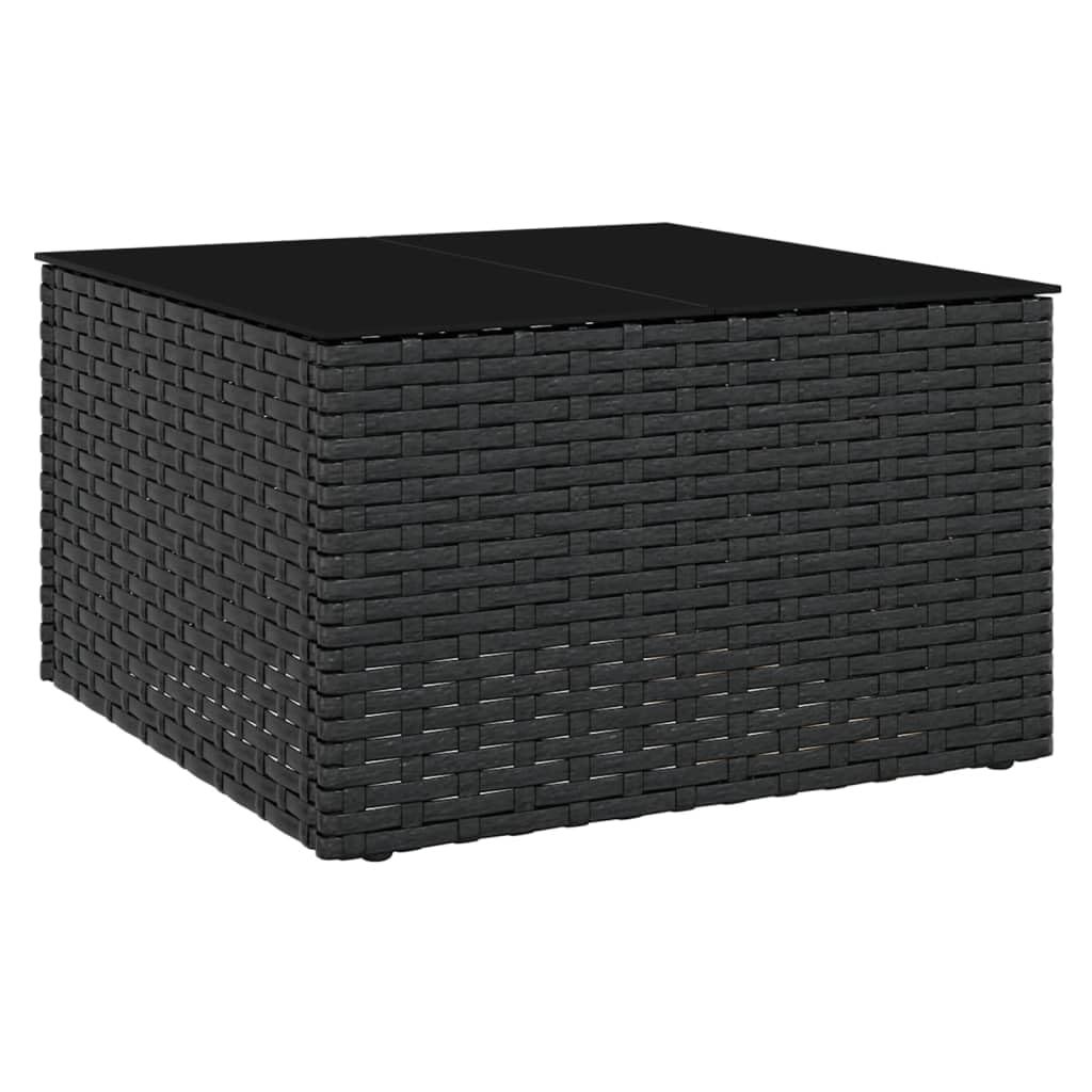 vidaXL Garten Lounge Set 2-TLG., Gartenmöbel Set mit Kissen, Sitzgruppe für Garten Terrasse, Sofa Garnitur Loungemöbel U-Form, Schwarz Poly Rattan