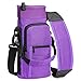 SITHON Bolsa de Botella de Agua, Funda de Botella de Transporte con Correa de Hombro Desmontable, para Senderismo Escuela Campamento Caza y Viaje, Blue Floral (Morado)