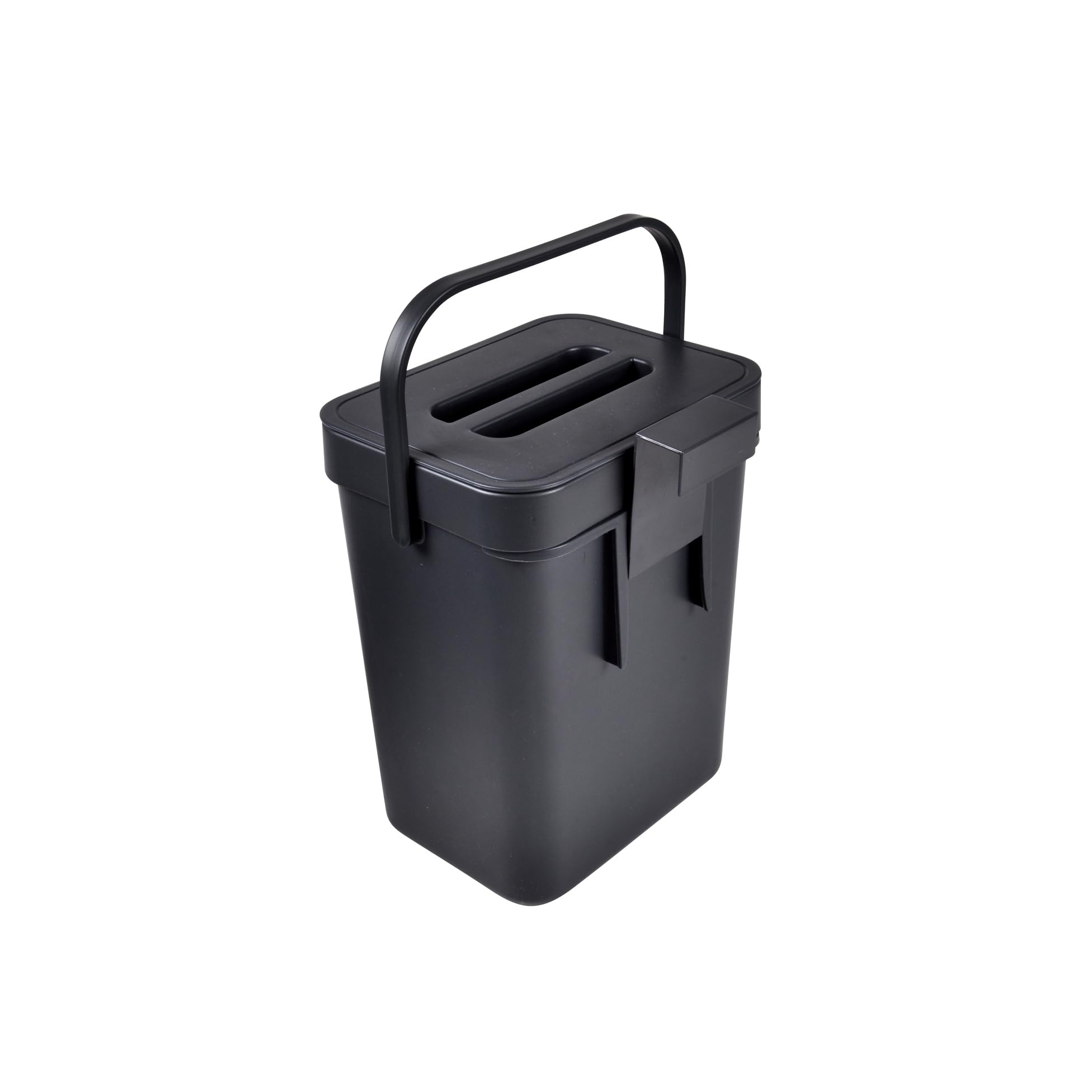 Homéa, Poubelle Compost Accrochable Repositionnable Plastique 3L 16X12Xh20 cm Anthracite