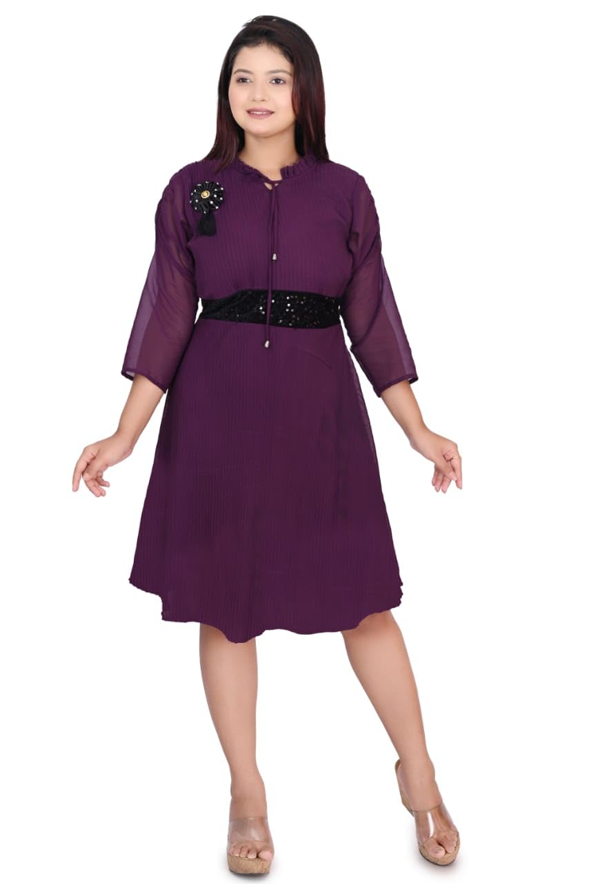 Girls Chiffon Knee Length Stylish Top Kurta Dress Girls Chiffon Knee Length Stylish Top Kurta Dress
