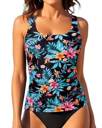 Image of Aqua Eve Tankini Tops for Women Swimwear Top Only Tummy Control Bathing Suit Top No Bottom (Available in Plus)