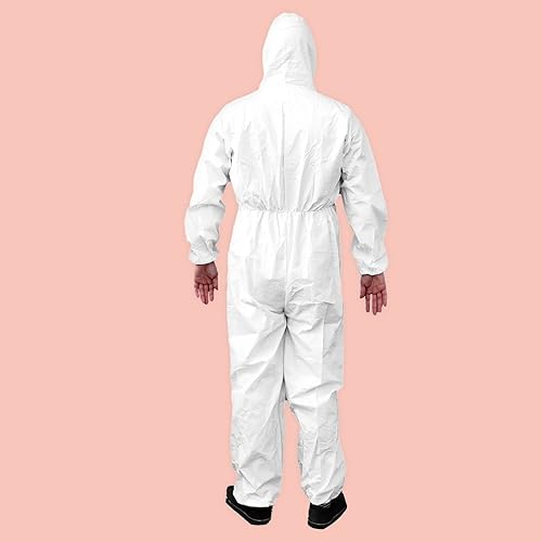 Miniatura 5 de Ever Ready First Aid Traje cubierto microporoso desechable del mono con las muñecas elásticas, tobillos elásticos, cintura elástica y capucha