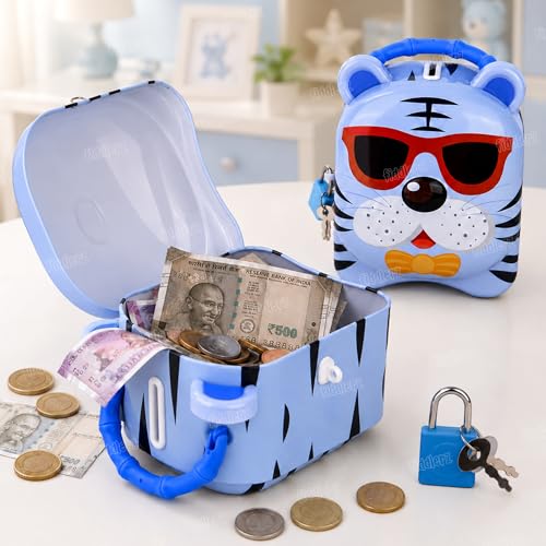 Image of Zest 4 Toyz Money Bank for Kids Metal Piggy Bank with Lock N Key Money Saving Box Gullak Money Box Coin Bank Kids Cash Box Return Gifts