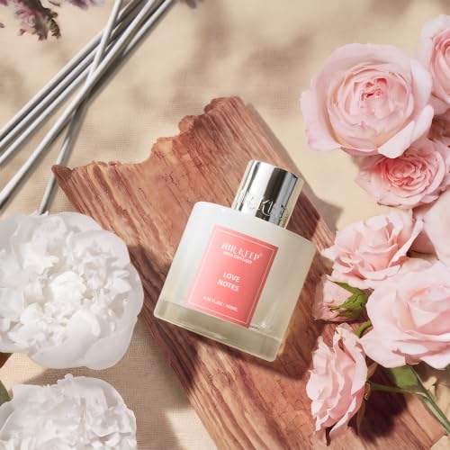 Image of Airkeep Reed Diffuser Set,3.38 fl oz (100 ml) - Love Notes Oil Diffusers with 8 Reed Sticks, Home Fragrance Reed Diffuser for Bathroom Shelf Decor