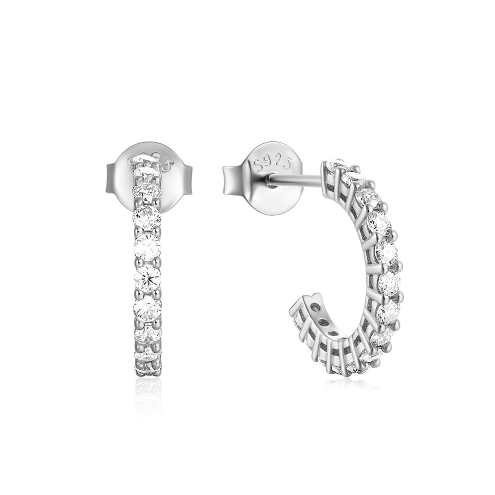 Orecchini per anniversario di matrimonio, orecchini a cerchio in argento 925, da donna, per tutti i giorni, per feste di compleanno, autunno, dolcezza