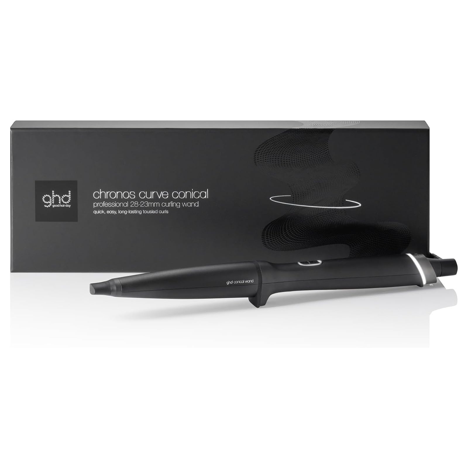 ghd Chronos Curve Conical Wand, Arricciacapelli Professionale 28-23mm, Nero