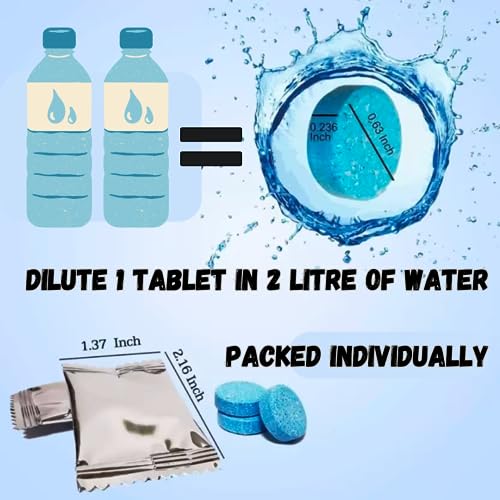 Image of Kdrive Car Windshield Washer Tablet | Windshield Washer Tablet | Car Wiper Detergent Effervescent Tablets | Washer Auto Windshield Cleaner | Glass Wash Cleaning Tablet (30)
