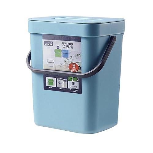 Bote de basura pequeño con tapa, mini bote de basura colgante de cocina herméticamente sellado, sin olor, pequeño contenedor de compost para