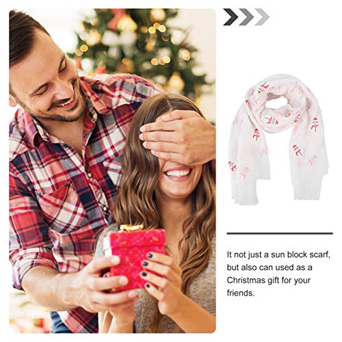 KESYOO LenÃ§o Feminino de Natal Branco Boneco de Neve Xale Macio Quente para O Inverno LenÃ§o Elegan