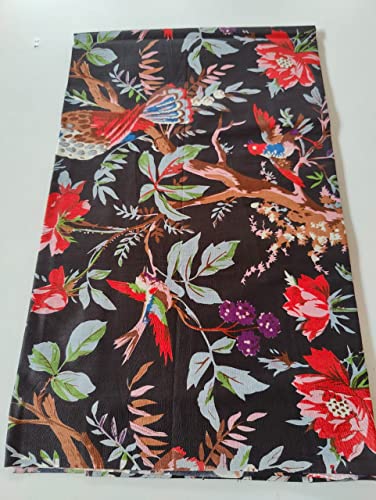 Image of Floral Printed Cotton Fabric Cloth Hand Block Print Fabric Women Material Running Jaipuri Hand Block Printed Women Dress Material Kurtis Natural 44 inch Inches Width 2.5 Meter (Pattern 33)