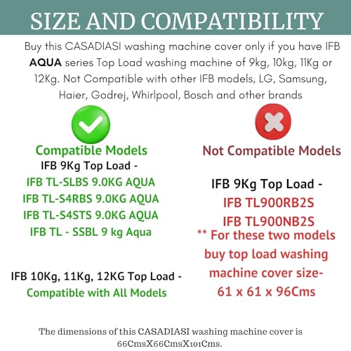 Image of Top Load Washing Machine Cover Suitable For IFB 9Kg,10Kg,11Kg &12Kg (Large Size)- Waterproof & Dustproof- White Flower & Leaves on Grey(65X66X100 Cms)