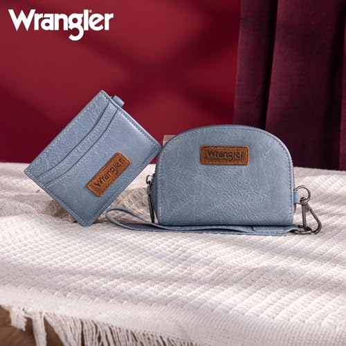 Image of Wrangler KeyChain Wallet Wristlet Wallets for Women Dual Pouch Wristlet with Zipper Womens Credit Card Holder Wallet