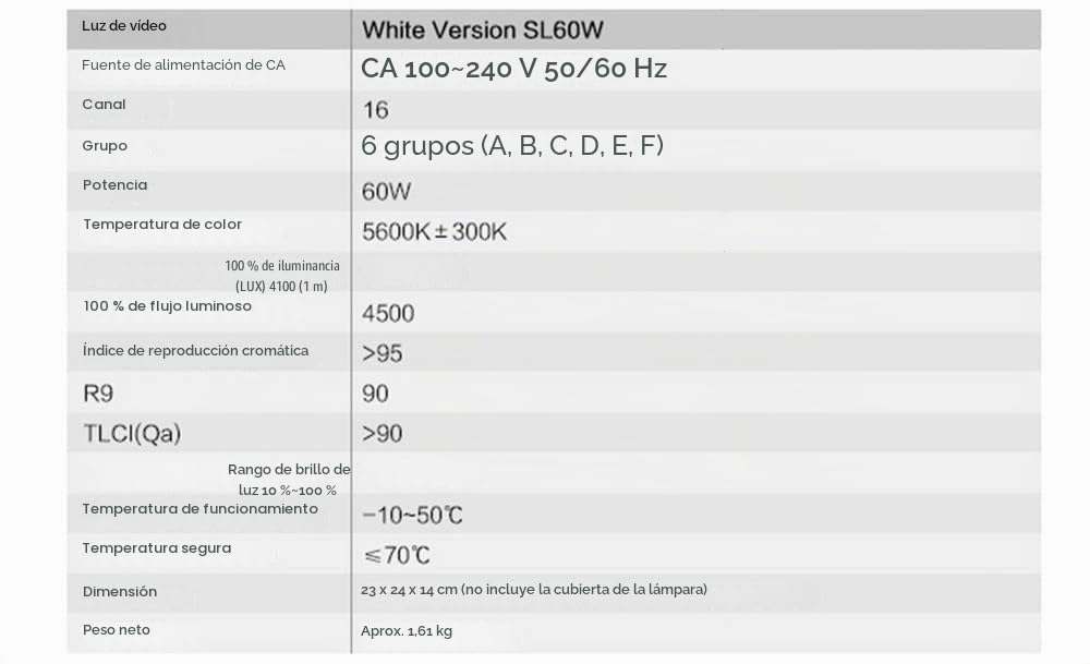 Godox – Bombilla SL-60 W 5600 K, alta potencia LED para luz, vídeo, con mando a distancia, con Bowens Mount para estudio de fotografía o grabación, versión blanca