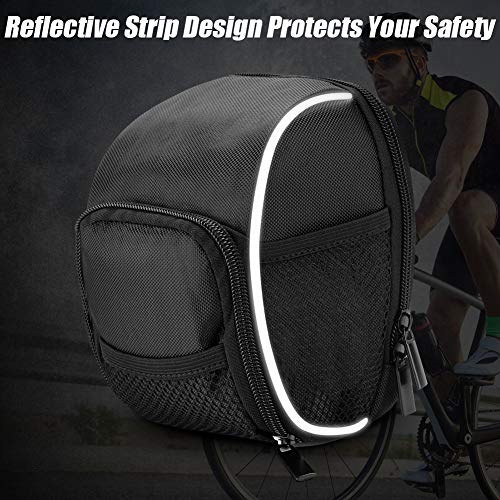 Ejoyous Custodia per Borsa da Manubrio Con Tubo per Telaio Anteriore per Bicicletta a Sgancio Rapido Nero Multifunzione