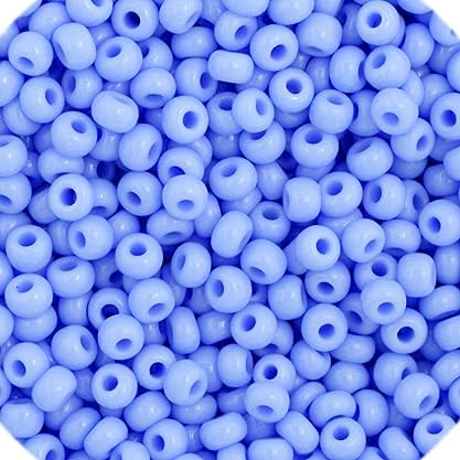 Czech Glass Seed Beads 11/0 (2.1mm Diameter) Opaque Pale Blue DIY Jewelry Making Beadss - 250g Bulk Bag by Preciosa (Jablonex)