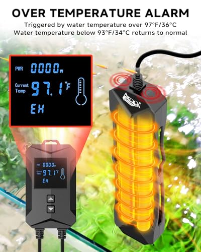 Image of AQQA Aquarium Heater 800W /1000W /1200W /1400W Fish Tank Heater