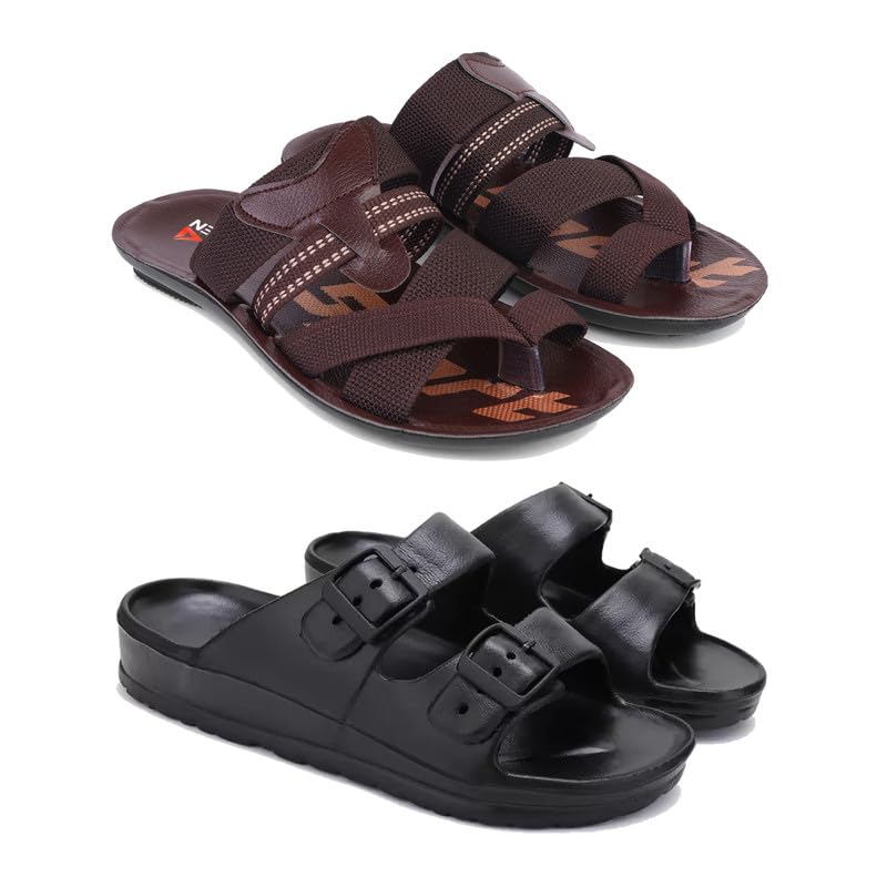 WINGSCRAFT Men's Rover Lightweight Comfortable| Slides|Clogs| Sandals with Adjustable Back Strap for Men Combo-Combo(AL)-3127-3115-10 -P-image-21