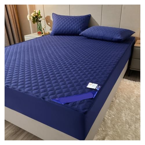Cubrecolchón Cubrecolchón transpirable Funda de colchón impermeable con cremallera Sábana ajustable acolchada de cobertura total de 6 lados Protector de colchón de tamaño doble individual Sobrecolchon