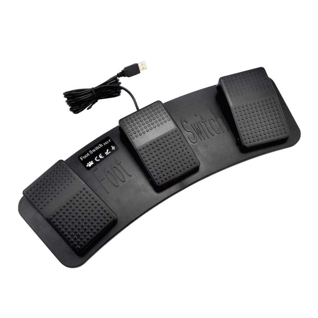 Amazon.co.jp: 3入力 フットペダル PC USBフットスイッチ マウス