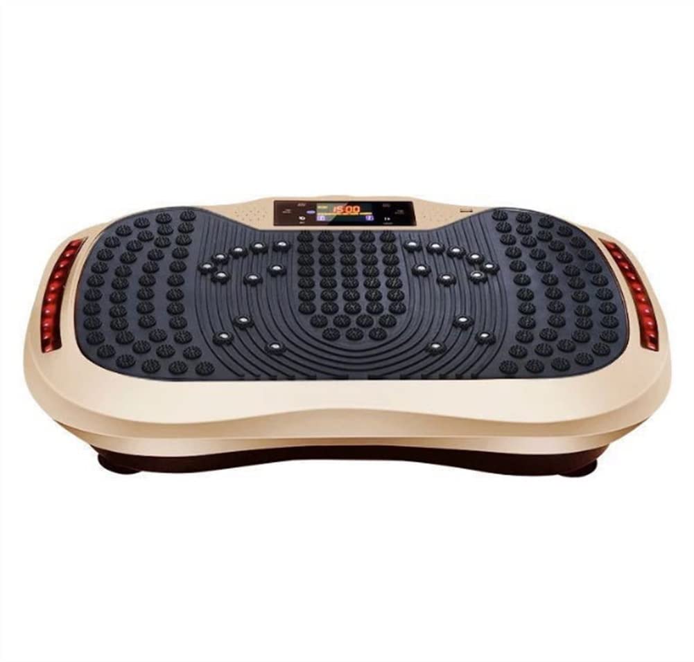 Máquina de ejercicios con placa vibratoria, plataforma de ejercicios para todo el cuerpo para bajar de peso con bandas de resistencia, Bluetooth remoto, 120 niveles, equipo de gimnasio en casa, máquin