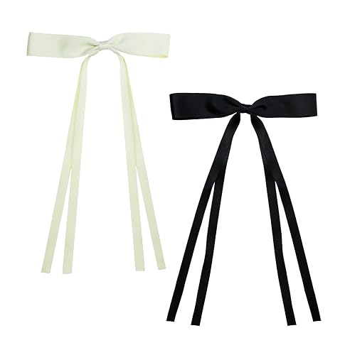 Pinza de cinta para el cabello para mujer, 2 unidades, lazo para el pelo, borla con borla de cocodrilo con cola larga, accesorio decorativo para