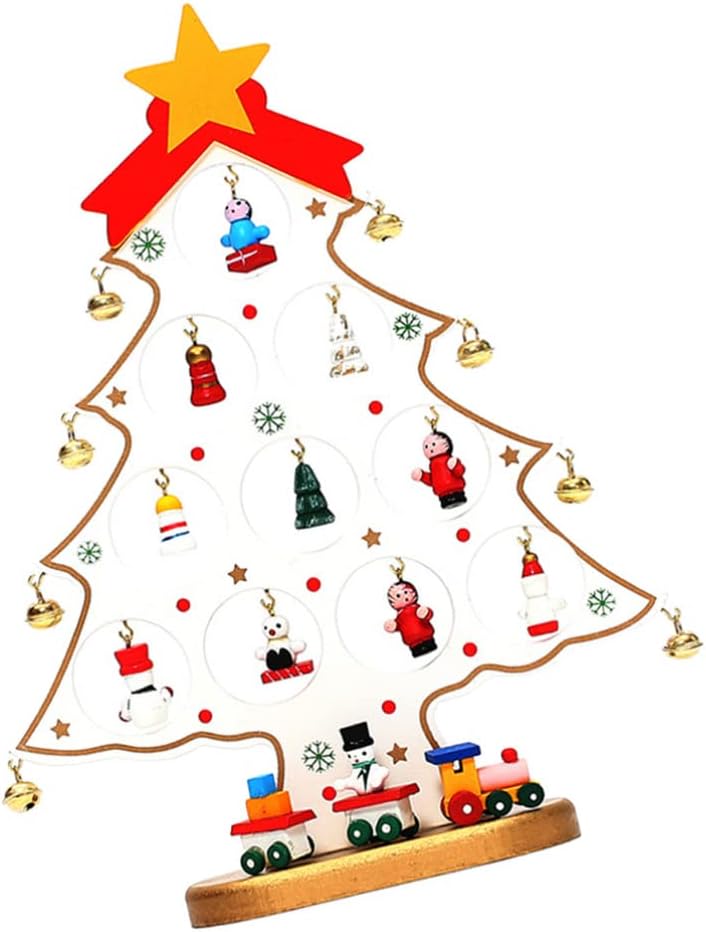 YYZKYTO Dining Table Decorations Wooden Desktop Decor Wooden Xmas Tree Decor Christmas Table Centerpiece for Winter Home Office Table Decoration Green Table Decor Commemoration Day