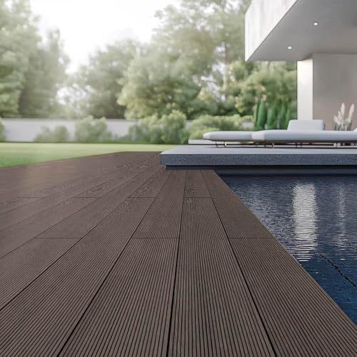Home Deluxe Set Completo Per Decking In Wpc (Compresa La Sottostruttura) Samana - Marrone Scuro 40M² - 4