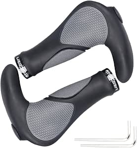 TOPCABIN Ergonomic Bike Grips - Widen Holding Rubber Grips with Aluminum Lock for Mountain & Road Bikes
