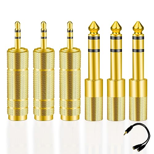 DeleyCON Klinkenadapter 3,5mm Auf 6,35mm - 2 Stück Vergoldet