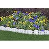 EasyFlex No-Dig Landscape Edging with Anchoring Spikes, 4.5 in. Tall Decorative Adirondack Wood-Look Fence Garden Border, 15 Foot Kit, White (3600WT-15C-6)