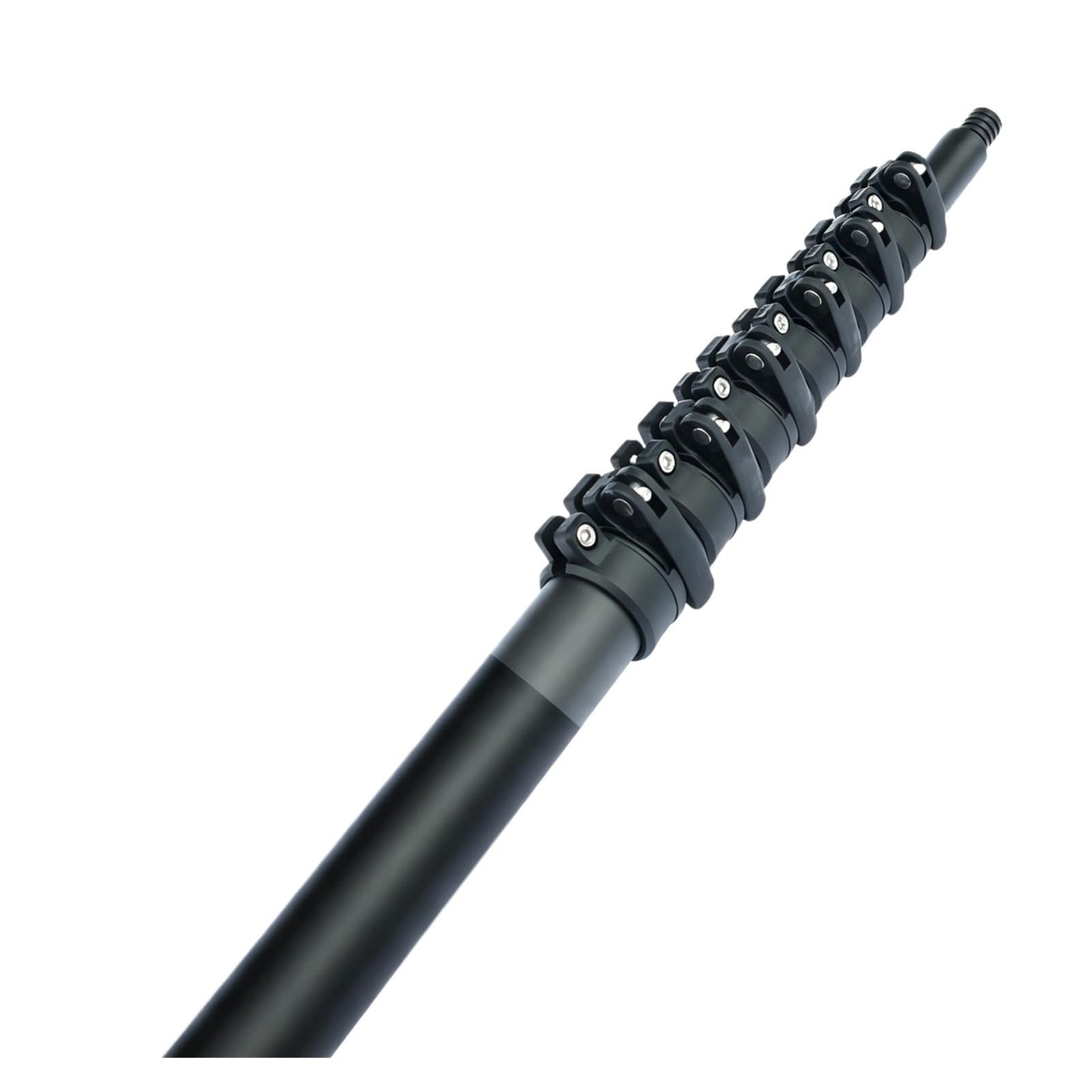Asta for pulizia telescopica ad alta portata in fibra di carbonio da 30/36/42 piedi | Blocco flip-cam, adattatore a doppia filettatura, spessore del tubo da 1,0 a 1,2 mm(40FT)