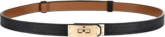 FENLDY Adjustable Thin Belts For Womens Skinny Belts For Dresses Womens Solid Color Alloy Turn Lock Belts For Jeans