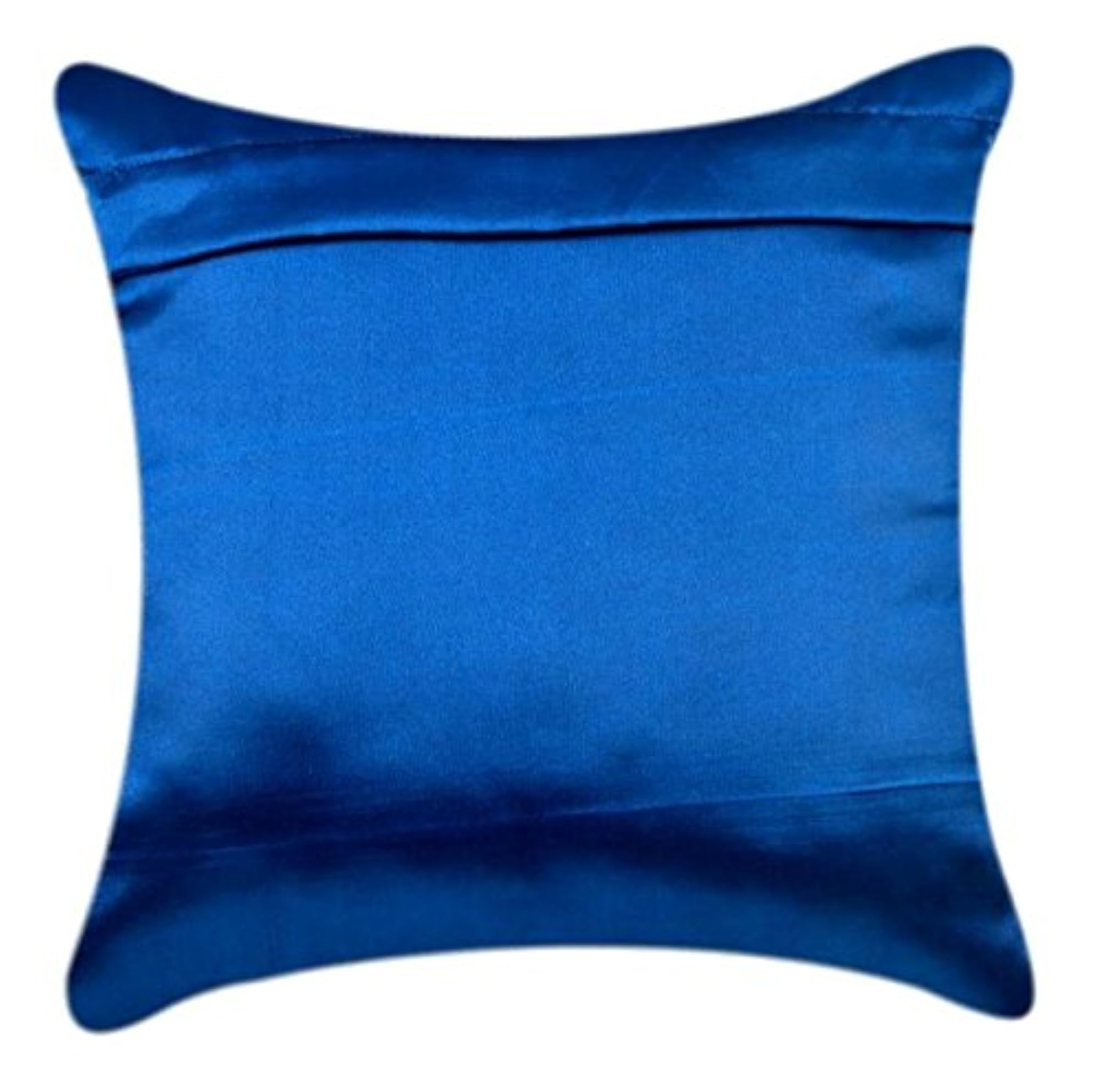 Glossy Blue Satin Cushion Cover, Single Piece