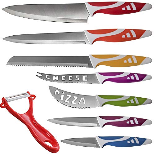 Hypeshops Professional Chef Knife Set Multi Use 8pc for Home Kitchen - Slice