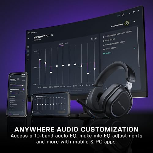 Turtle Beach Stealth 700 Black Xbox Wireless Gaming Headset with 80hr Battery, Bluetooth, Dual Transmitters and 60mm Speakers for Xbox Series X or S, Xbox One, PC and Mobile - Image 4
