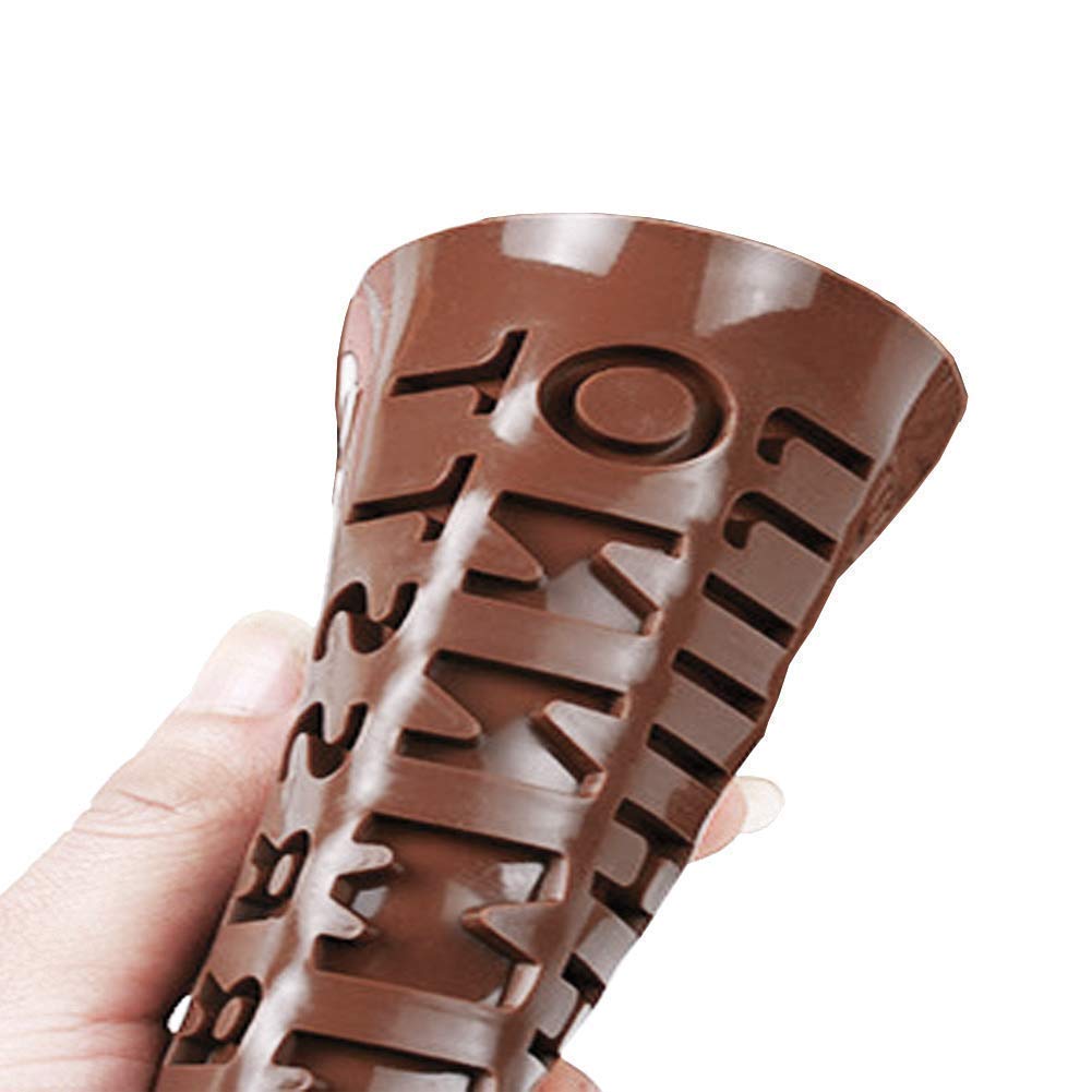 Luxansa Silicone Alphabets Shape Chocolate Jelly Candy Mould, Cake Baking Mould, Bakeware Mould, (Brown) 4