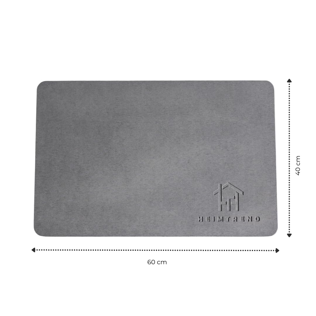 Tapis à séchage rapide en terre de diatomées (terre de diatomées, pierre) - Antidérapant, antibactérien, absorbant l'eau, facile d'entretien | Salle de bain, cuisine, plantes - Choisissez