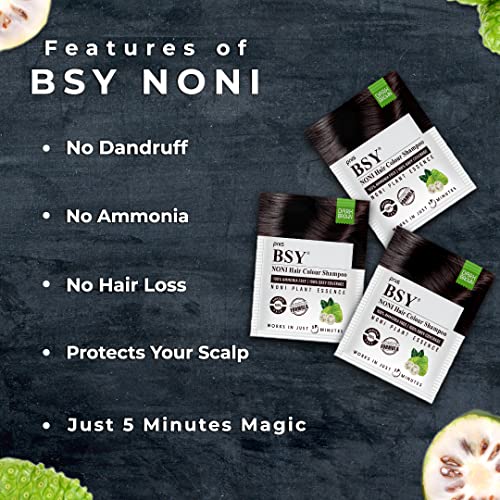 BSY Tinte Shampoo Color Marrón Oscuro Noni 20x20 ml miniatura 3
