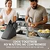 Amorston 22 Pieces Knife Set, Laser Engraved High Carbon Stainless Steel Knife Block Set, Full Tang Professional Kitchen Knife Set with Built-in Sharpener