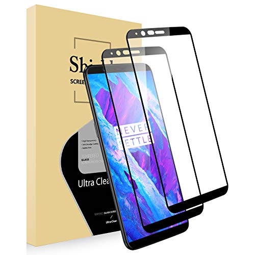 OnePlus 5T Screen Protector, 2.5D Full Coverage 9H Hardness High Definition Tempered Glass Screen Protector Shield Film for One Plus 5T [2 Packs]
