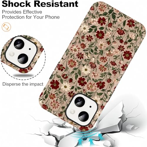 Coque fine pour iPhone 14 antichoc compatible MagSafe transparente à fleurs